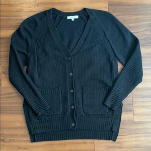 Madewell Knit Cardigan with side detail  -Black
